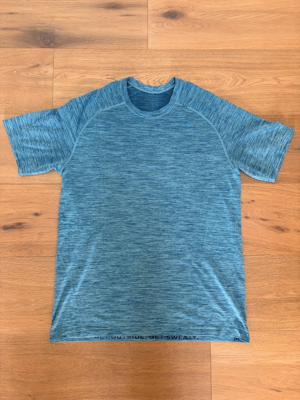 lululemon athletica Heathered Teal Short Sleeve Crew